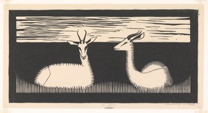 Duas gazelas de Samuel Jessurun de Mesquita (signed by artist)
