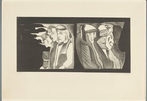 Dois grupos de figuras viradas uma para a outra de Samuel Jessurun de Mesquita (signed by artist)
