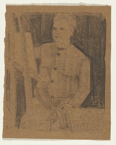 Auto-retrato atrás do cavalete de Samuel Jessurun de Mesquita (signed by artist)