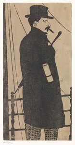 Auto-retrato com casaco e chapéu de Samuel Jessurun de Mesquita (signed by artist)