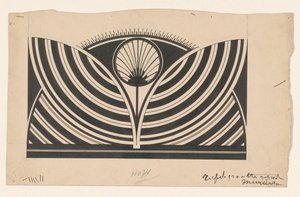 Desenho para um carimbo de tipografia ornamental de Samuel Jessurun de Mesquita