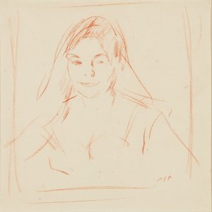 Garota com Véu (sanguíneo) de Samuel John Peploe
