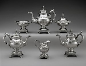 Serviço de Chá e Café, c. 1824-1829 (prata) de Samuel Kirk