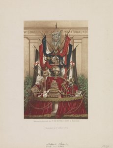 Troféu como decoração na celebração do 20º aniversário da Academia Delft, 1862 de Samuel Lankhout