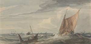 Navios num mar tempestuoso