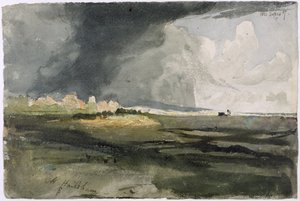 Em Hailsham, Sussex: A Storm Approaching, 1821 (wc sobre grafite sobre papel) de Samuel Palmer