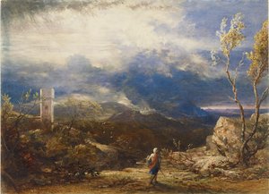 A descida cristã ao Vale da Humilhação a partir do "Progresso do Peregrino", 1848 de Samuel Palmer