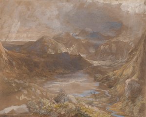 Llwyngwynedd e Parte de Llyn-y-ddina Entre Capel Curig e Beddegelert, Norte do País de Gales de Samuel Palmer