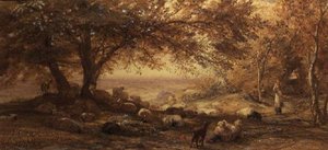 Shady Quiet (aguarela) de Samuel Palmer