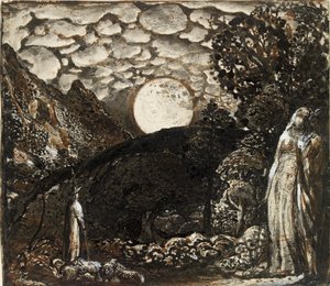 Shepherds under a Full Moon, c1829-1830 de Samuel Palmer
