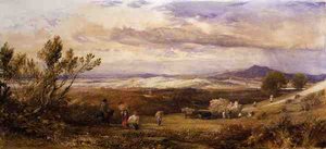 The Cornfield, Manhã Nublada (aguarela) de Samuel Palmer