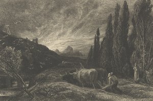 The Early Ploughman, ou The Morning Spread upon the Mountains, antes de 1861. de Samuel Palmer
