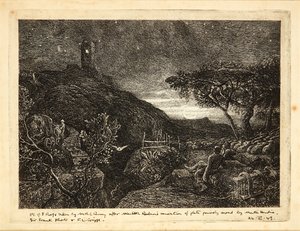 A Torre Solitária (gravura) de Samuel Palmer