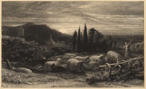 «A Lua Nascente» ou «Uma Pastoral Inglesa» de Samuel Palmer
