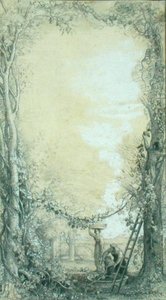 O Vintage, desenho para uma ilustração de 