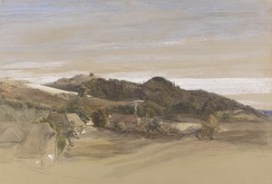 Underriver Hills, perto de Sevenoaks, Kent, dos terrenos de J. Herries, esq. c.1840 (caneta e tinta com aquarela sobre grafite no papel) de Samuel Palmer