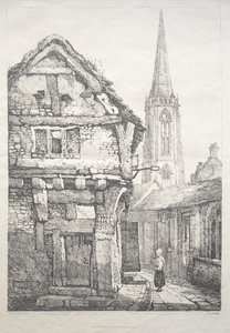 Uma série de edifícios antigos e casas rurais no norte da Inglaterra: At York, Street ..., 1821. de Samuel Prout