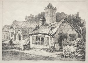 Uma série de edifícios antigos e casas rurais no norte da Inglaterra: Ayton, 1821. de Samuel Prout