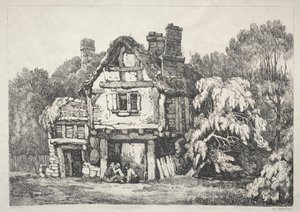 Uma série de edifícios antigos e casas rurais no norte da Inglaterra: perto de Ashbourne de Samuel Prout