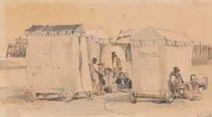 Tendas de Banho na Praia, Ostende de Samuel Prout