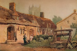 Casas de campo em Glastonbury, c1819 de Samuel Prout