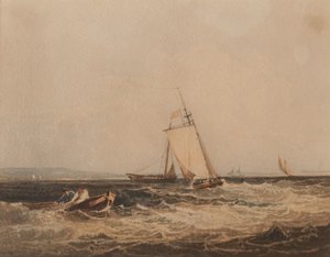 Barcos de pesca, c.1820 (aguarela sobre papel) de Samuel Prout