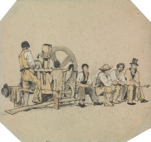 Lixadeira mecânica com figuras de Samuel Prout