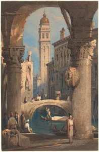 San Giorgio dei Greci, visto de uma arcada de Samuel Prout