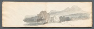 Caderno de desenho: Eildon Hills, 1814. de Samuel Prout