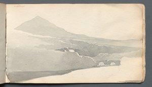 Sketchbook: "Paisagem montanhosa com ponte" de Samuel Prout