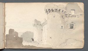 Bloco de desenho: Castelo em ruínas, 1814. de Samuel Prout