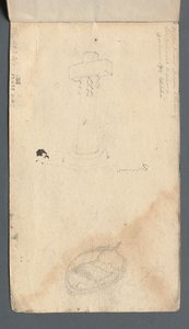 Sketchbook: Estudo de Cross e Rowboat na contracapa, 1814. de Samuel Prout