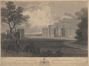 Vista Sudoeste do Castelo de Dunster, Somersetshire de Samuel Rawle