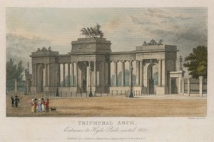 Arco do triunfo, a entrada para o Hyde Park Corner, Londres, erguido em 1827
