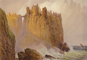 Norte da Irlanda, Castelo de Dunluce (cor litho) de Samuel Read