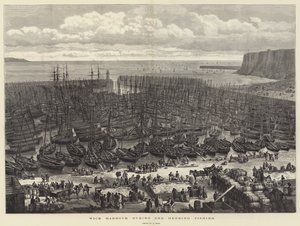 Wick Harbour durante a pesca de arenque