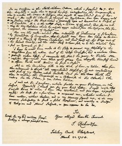 Carta de Samuel Richardson, 22 de março de 1754. de Samuel Richardson