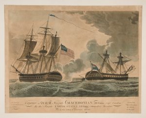 Captura da Fragata H. B. M. Macedônia?Estados Unidos de Samuel Seymour