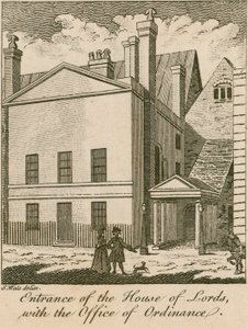 Entrada da Câmara dos Lordes com o Escritório de Ordenança, Westminster de Samuel Wale