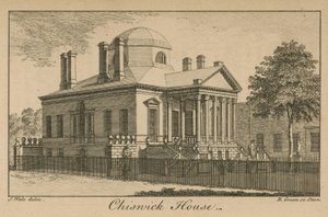 Vista geral da Chiswick House de Samuel Wale
