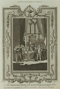 A dissolução do Long Parliament 1653 por Oliver Cromwell (gravura) de Samuel Wale