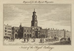 A frente do Royal Exchange na cidade de Londres de Samuel Wale
