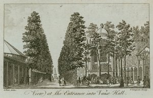 Vista, de, a, entrada, em, Vauxhall, jardins, londres de Samuel Wale