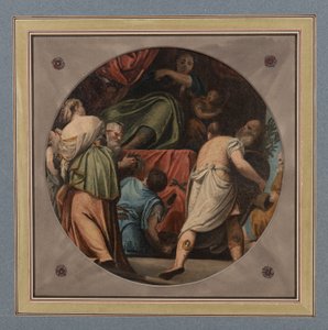 Roundel de teto (óleo sobre papel)