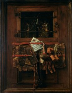Ainda vida com letra de Samuel van Hoogstraten