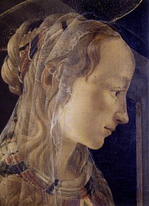 Altarpiece of Saint Ambrose (Santo Ambrósio) ou Retable des Convers. Pormenor de Santa Catarina de Alexandria. Pintura de Alessandro di Mariano dei Filipepi, conhecido como Sandro Botticelli (1445-1510). Tempera sobre tela de Sandro Botticelli