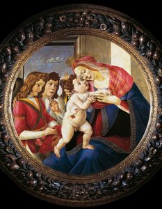 Virgem e Criança e Dois Anjos (tempera sobre madeira, c.1490) de Sandro Botticelli