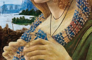 Retrato alegórico de uma mulher Simonetta Vespucci. Detalhe, 1480-1490 de Sandro Botticelli
