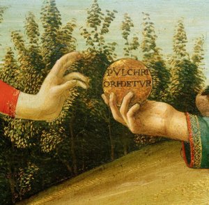O veredicto de Paris (mãos com maçã) de Sandro Botticelli