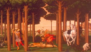 Die Geschichte des Nastagio degli Honesti II de Sandro Botticelli